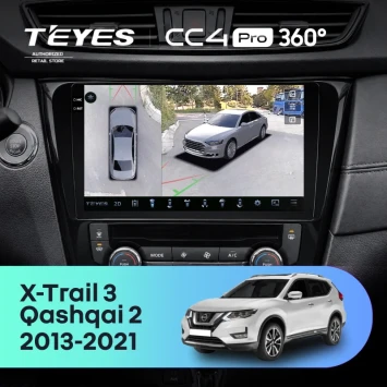 Штатная магнитола Teyes CC4 Pro 360 12/256 Nissan X-Trail 3 T32 (2013-2021) F2 климат контроль Тип-AB