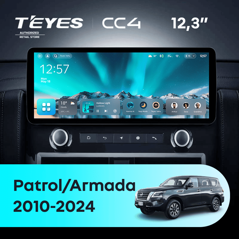 Штатная магнитола Teyes CC4 12.3" 8/128 Nissan Patrol Y62 (2010-2024)