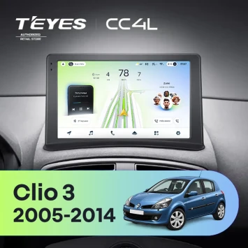 Штатная магнитола Teyes CC4L 4/64 Renault Clio 3 (2005-2014) (0din)