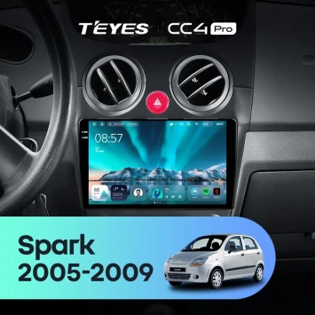 Штатная магнитола Teyes CC4 Pro 8/128 Chevrolet Spark M200 (2005-2009)