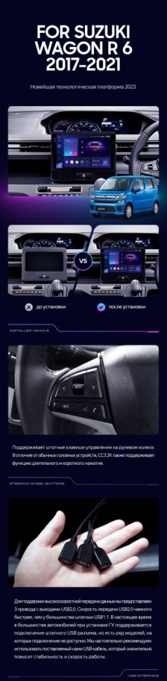Штатная магнитола Teyes CC3 4/32 Suzuki Wagon R VI (2017-2021)