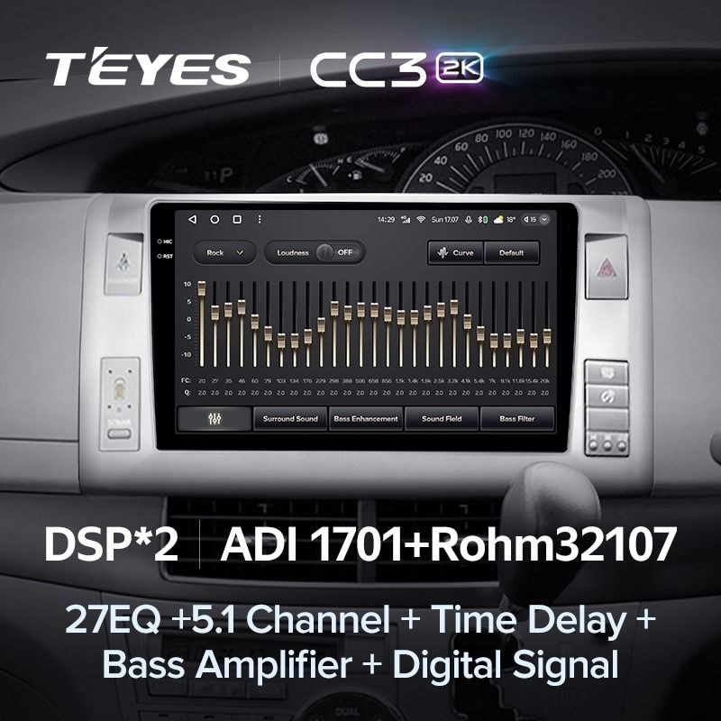 Штатная магнитола Teyes CC3 2K 4/64 Toyota Previa XR50 3 (2006-2019) Правый руль