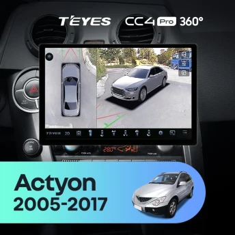 Штатная магнитола Teyes CC4 Pro 360 8/128 SsangYong Actyon Sports (2005-2017) (13")