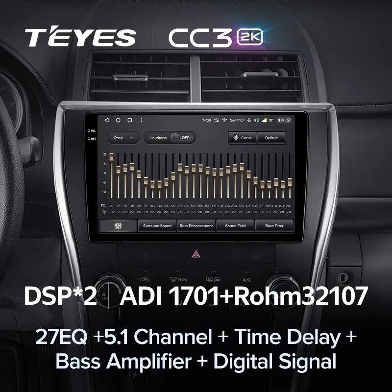 Штатная магнитола Teyes CC3 2K 360 6/128 Toyota Camry 7 XV 50 55 (2014-2017) (North America) F5