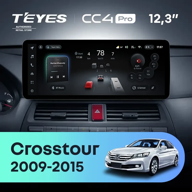 Штатная магнитола Teyes CC4 Pro 12.3" 8/128 Honda Crosstour 1 TF (2009-2015)