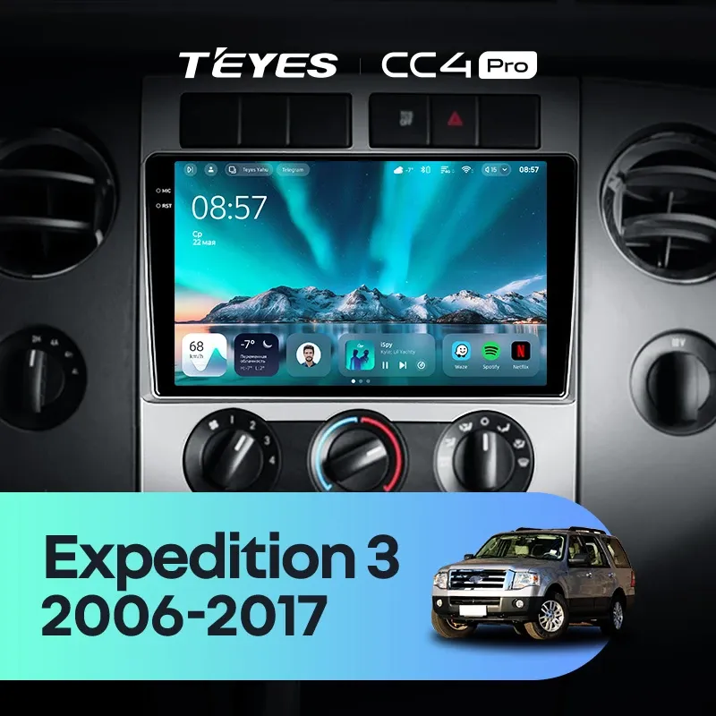 Штатная магнитола Teyes CC4 Pro 12/256 Ford Expedition 3 U3242 U3542 U324 U354 (2006-2017)