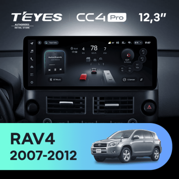 Штатная магнитола Teyes CC4 Pro 12.3" 12/256 Toyota RAV4 XA30 (2007-2012) F1