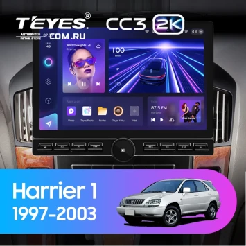 Штатная магнитола Teyes CC3 2K 6/128 Toyota Harrier 1 (XU10) (1997-2003) F2 (13" с кнопками)