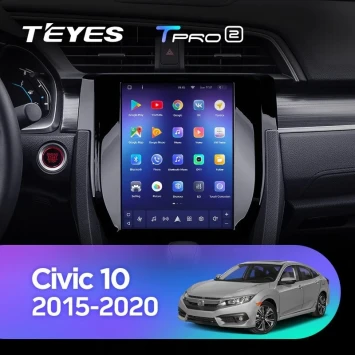 Штатная магнитола Tesla style Teyes TPRO 2 6/128 Honda Civic 10 FC FK (2015-2020)
