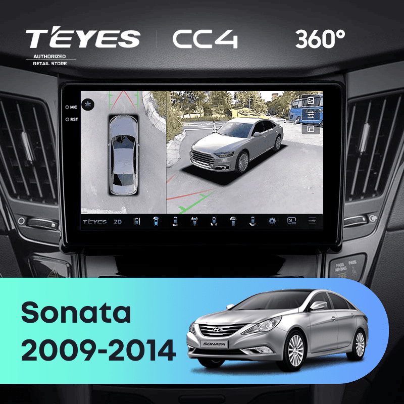 Штатная магнитола Teyes CC4 360 8/128 Hyundai Sonata 6 YF (2009-2014) Тип-B