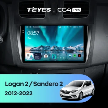 Штатная магнитола Teyes CC4 Pro 8/128 Renault Sandero 2 (2013-2022) F2