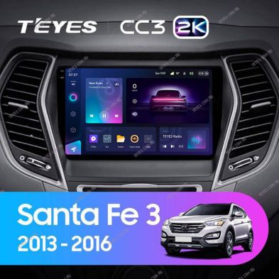 Штатная магнитола Teyes CC3 2K 360 6/128 Hyundai Santa Fe 3 (2013-2016) Тип-A