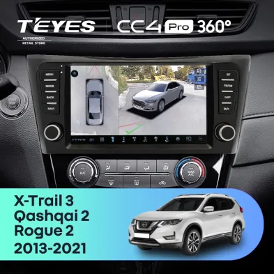Штатная магнитола Teyes CC4 Pro 360 12/256 Nissan X-Trail 3 T32 (2013-2021) F4 климат контроль Тип-AB с кнопками