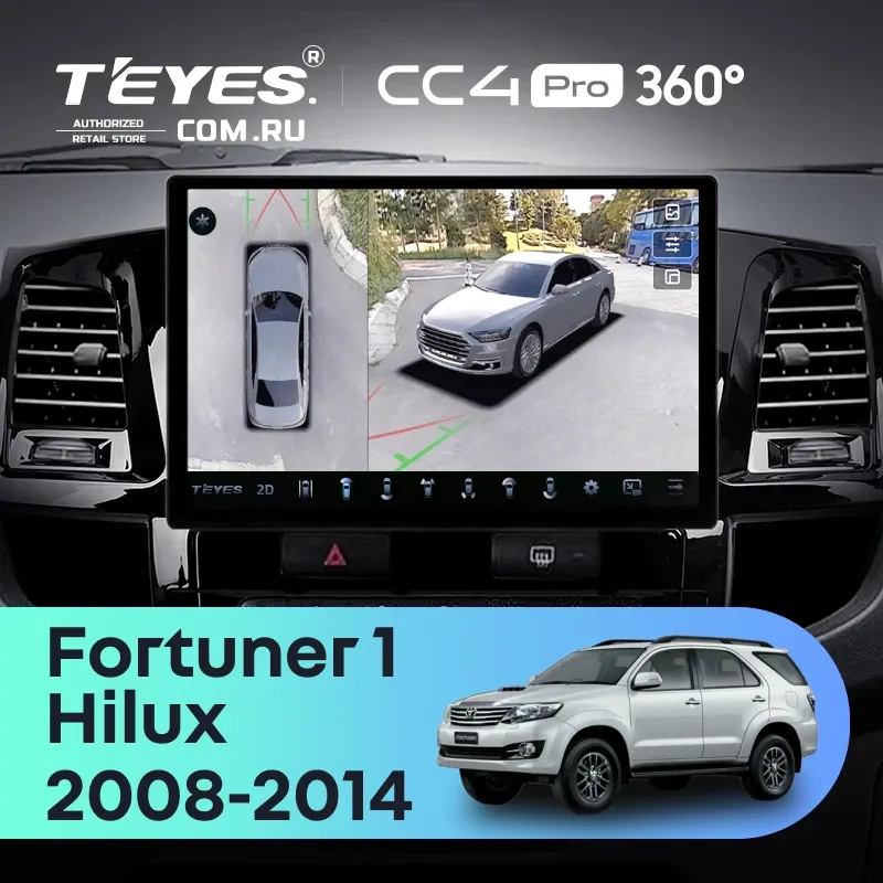 Штатная магнитола Teyes CC4 Pro 360 8/128 Toyota Fortuner (2008-2014) F1 (13")