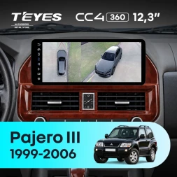 Штатная магнитола Teyes CC4 12.3" 360 8/128 Mitsubishi Pajero 3 V70 V60 (1999-2006) F2