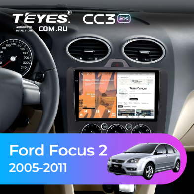 Штатная магнитола Teyes CC3 2K 4/64 Ford Focus 2 (2004-2011) (черная) F1