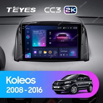 Штатная магнитола Teyes CC3 2K 360 6/128 Renault Koleos (2008-2016)