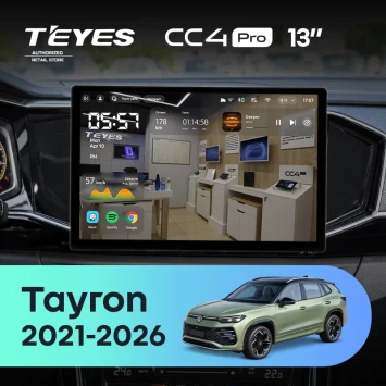 Штатная магнитола Teyes CC4 Pro 8/128 Volkswagen Tayron (2021-2026) (13")