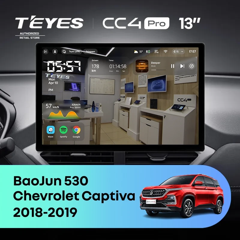 Штатная магнитола Teyes CC4 Pro 8/128 Chevrolet Captiva (2018-2019) Тип-B (0din) (13")