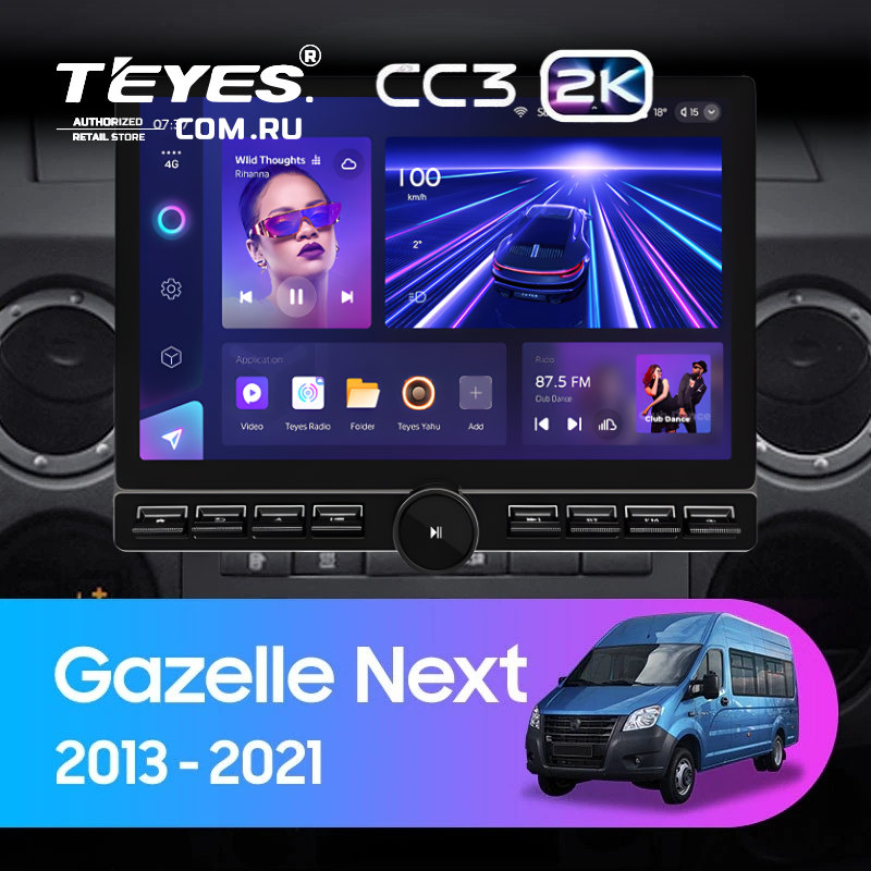 Штатная магнитола Teyes CC3 2K 6/128 для GAZ Gazelle Next (2013-2021) F1 (13" с кнопками)