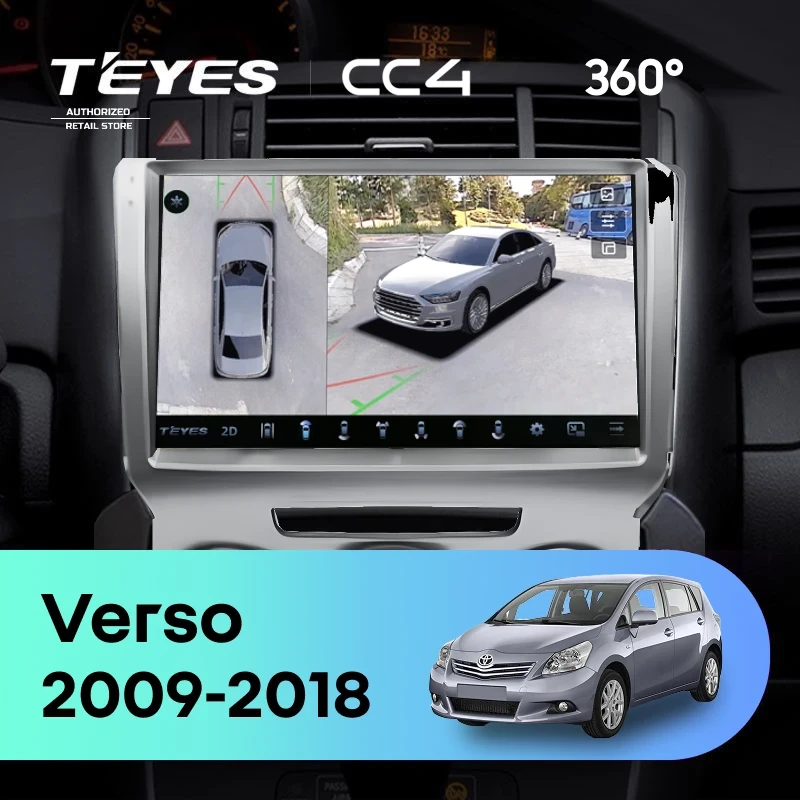 Штатная магнитола Teyes CC4 360 8/128 Toyota Verso R20 (2009-2018) F3