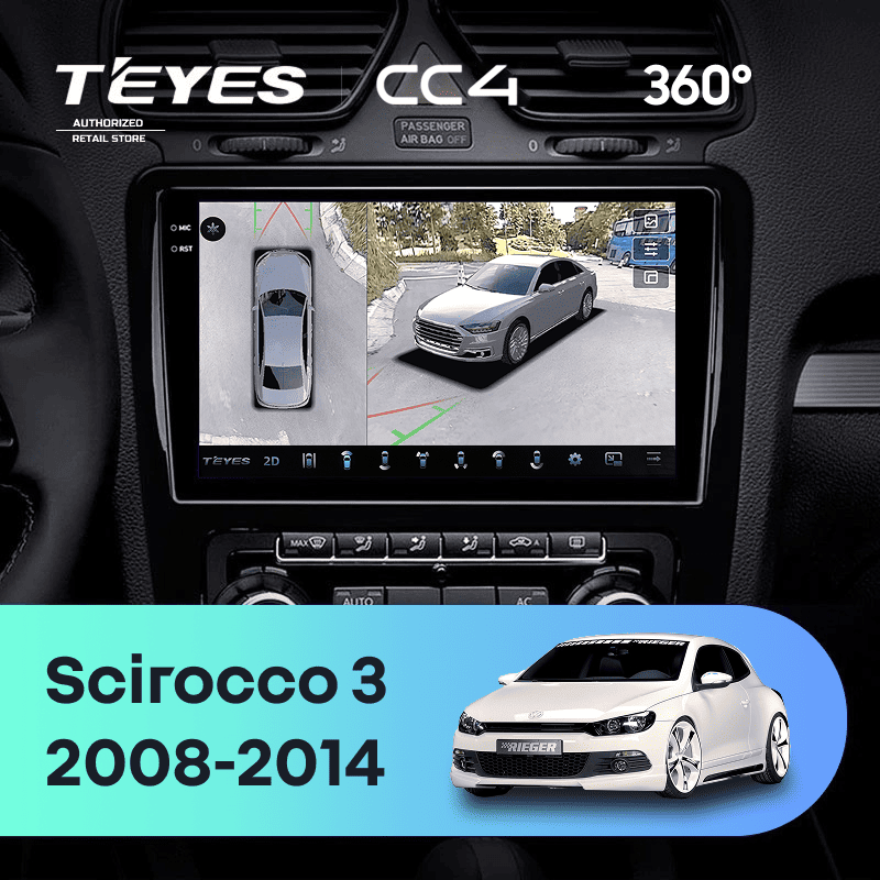 Штатная магнитола Teyes CC4 360 8/128 Volkswagen Scirocco (2008-2014) F1