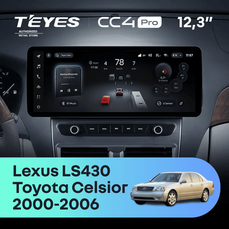 Штатная магнитола Teyes CC4 Pro 12.3" 8/128 Toyota Celsior XF30 3 (2000-2006)