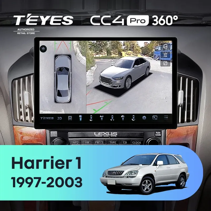 Штатная магнитола Teyes CC4 Pro 360 8/128 Toyota Harrier 1 (XU10) (1997-2003) F1 (13")