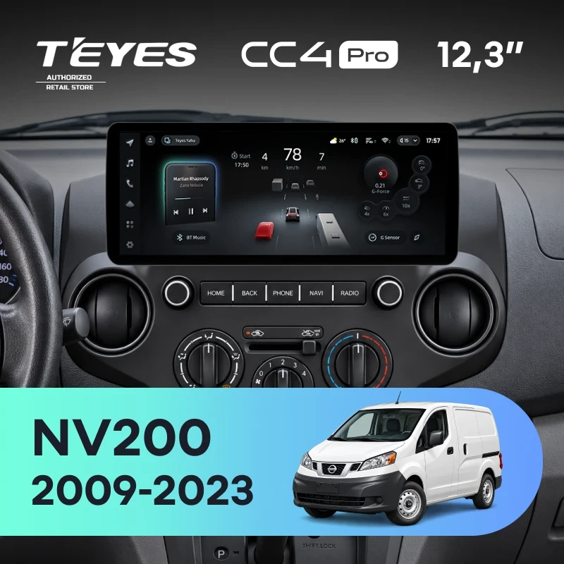 Штатная магнитола Teyes CC4 Pro 12.3" 12/256 Nissan NV200 M20 (2009-2023) F1
