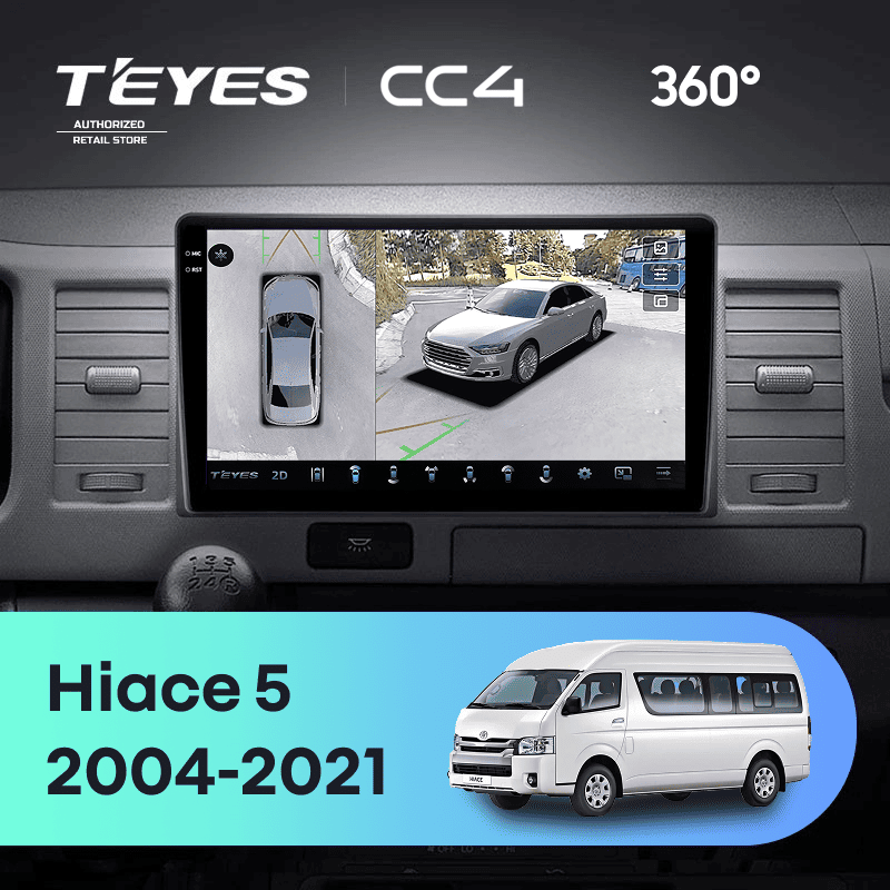 Штатная магнитола Teyes CC4 360 6/64 Toyota Hiace XH10 H200 (2004-2021)