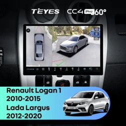 Штатная магнитола Teyes CC4 Pro 360 12/256 Renault Logan 1 (2010-2015) (11")