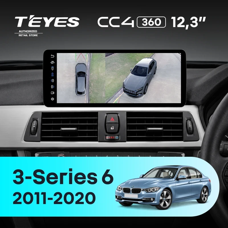 Штатная магнитола Teyes CC4 12.3" 360 8/128 BMW 3-Series 6 F30 F31 (NBT) (2011-2020) Правый руль