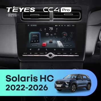 Штатная магнитола Teyes CC4 Pro 12/256 Solaris HC (2022-2026) с кнопками