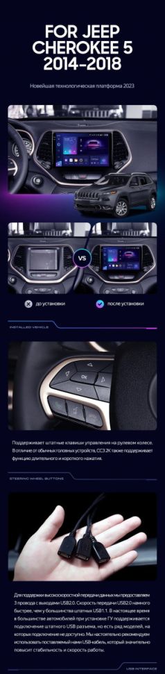 Штатная магнитола Teyes CC3 2K 360 6/128 Jeep Cherokee 5 KL (2014-2018)
