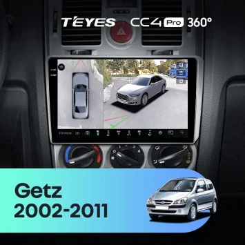 Штатная магнитола Teyes CC4 Pro 360 12/256 Hyundai Getz 1 (2002-2011) F1