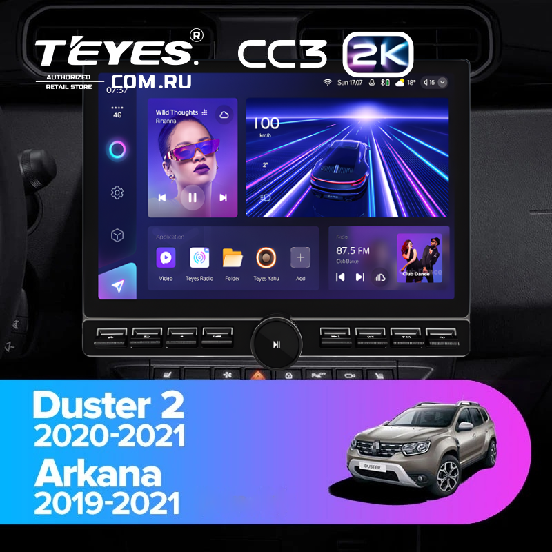 Штатная магнитола Teyes CC3 2K 6/128 Renault Duster HM 2 (2020-2021) F2 (13" с кнопками)