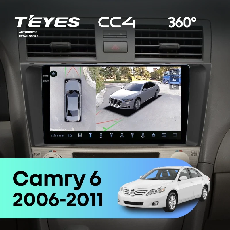 Штатная магнитола Teyes CC4 360 6/64 Toyota Camry 6 XV 40 (2006-2011) F3 (черная)