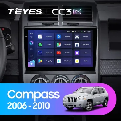 Штатная магнитола Teyes CC3 2K 360 6/128 Jeep Compass 1 MK (2006-2010)