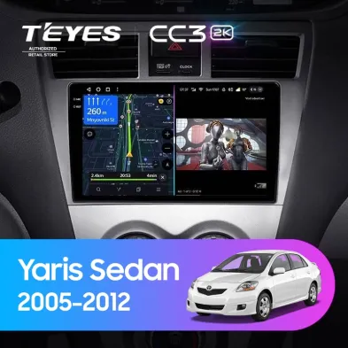 Штатная магнитола Teyes CC3 2K 360 6/128 Toyota Yaris Sedan (2005-2012)