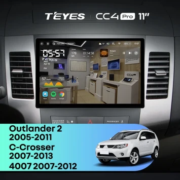 Штатная магнитола Teyes CC4 Pro 12/256 Citroen C-Crosser 1 (2007-2013) F1 Тип-A (11")