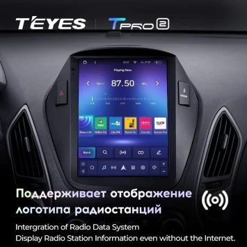 Штатная магнитола Tesla style Teyes TPRO 2 6/128 Hyundai IX35 (2009-2015) F1 Тип-C