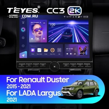 Штатная магнитола Teyes CC3 2K 6/128 Renault Duster (2015-2021) F1 (13" с кнопками)