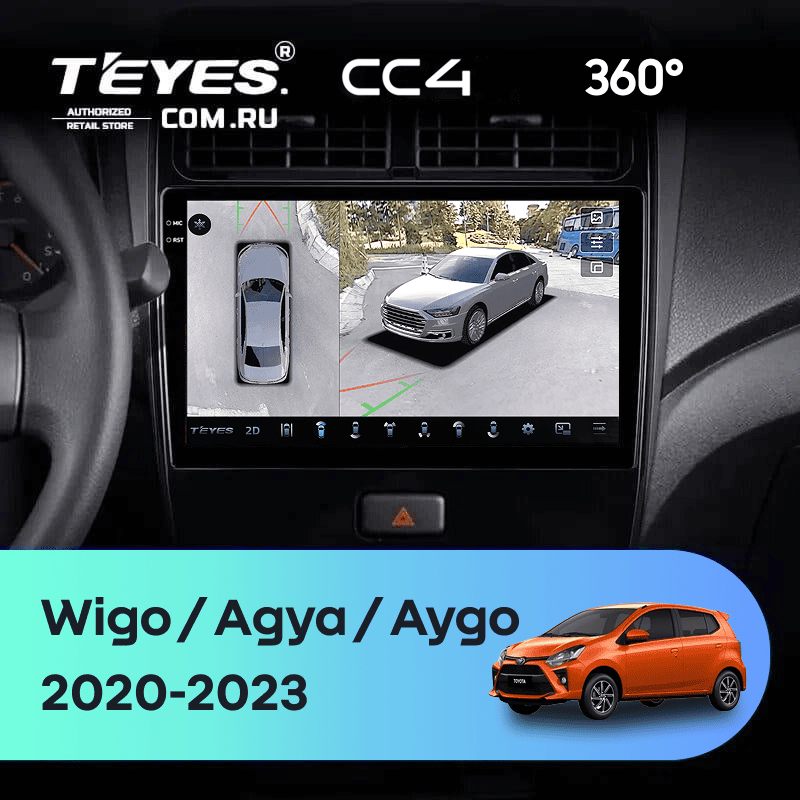 Штатная магнитола Teyes CC4 360 6/64 Toyota Wigo/Agya (2020-2023) F1