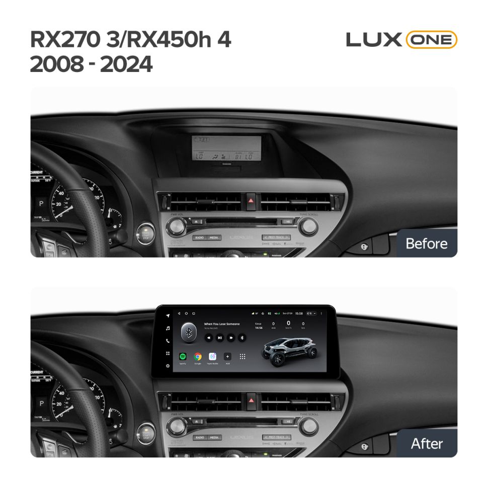 Переходная рамка Lexus RX270 3 RX450h 3 AL10 2008-2015 RX450h 4 AL20 (2015-2024) Тип-B (12,3")