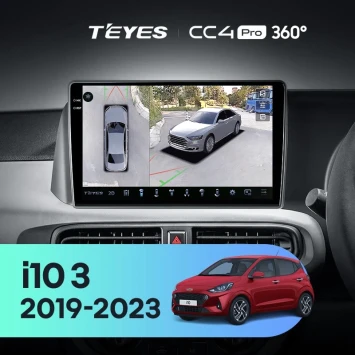 Штатная магнитола Teyes CC4 Pro 360 8/128 Hyundai i10 3 (2019-2023) Правый руль