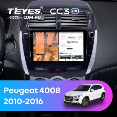 Штатная магнитола Teyes CC3 2K 4/64 Peugeot 4008 (2010-2016) Тип-B (9")
