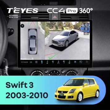 Штатная магнитола Teyes CC4 Pro 360 12/256 Suzuki Swift 3 (2003-2010) (13")