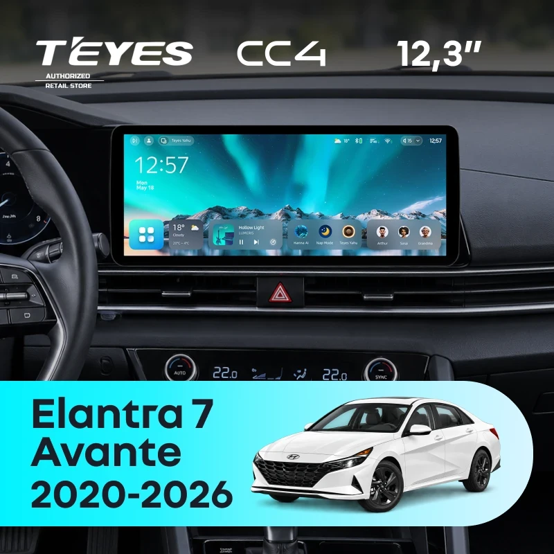 Штатная магнитола Teyes CC4 12.3" 6/64 Hyundai Avante (2020-2026)