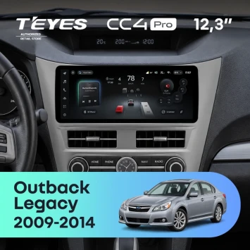 Штатная магнитола Teyes CC4 Pro 12.3" 12/256 Subaru Legacy 5 (2009-2014) Правый руль