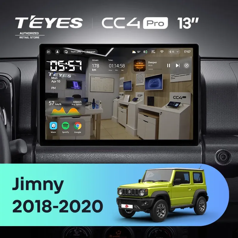 Штатная магнитола Teyes CC4 Pro 8/128 Suzuki Jimny JB64 (2018-2020) (13")